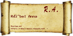 Rábel Anna névjegykártya