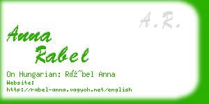 anna rabel business card